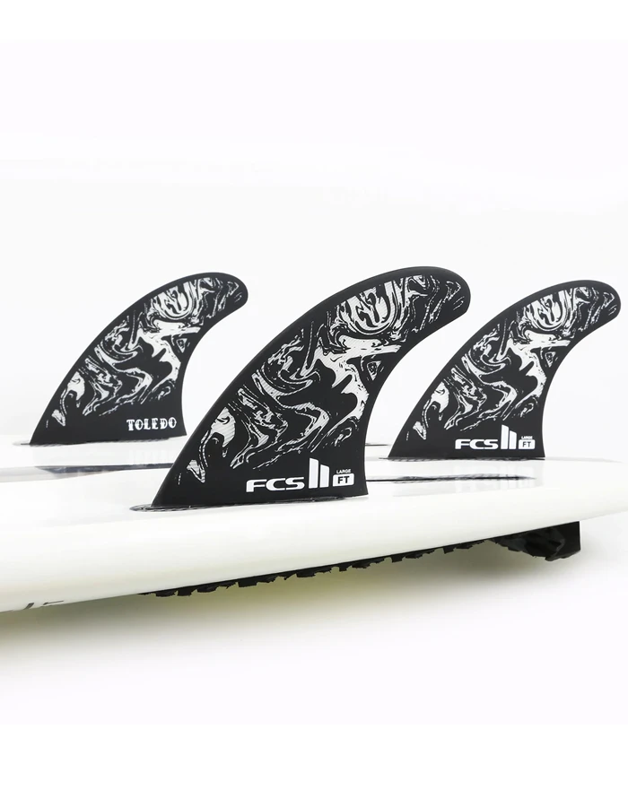 FCS II FILIPE TOLEDO TRI FIN SET BLACK WHITE 5 FCS II FILIPE TOLEDO TRI FIN SET BLACK WHITE - Image 3
