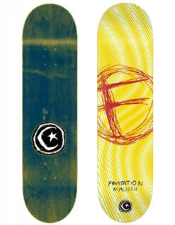 FOUNDATION 8.5" SWANK F YELLOW SKATEBOARD DECK