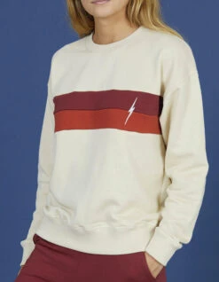 LIGHTNING BOLT BLOCK CREW FLEECE WOMAN -Surfcorner Store lightning bolt block crew felpa donna 3