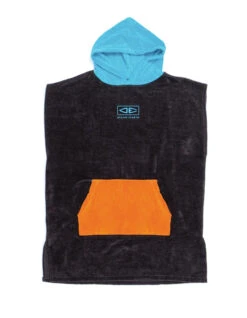 OCEAN & EARTH YOUTH HOODED PONCHO BLACK -Surfcorner Store ocean earth youth hooded poncho in spugna ragazzo 1