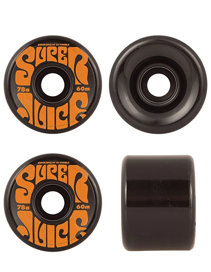 OJ WHEELS SUPER JUICE BLACK WHEELS 60MM 3 OJ WHEELS SUPER JUICE BLACK WHEELS 60MM