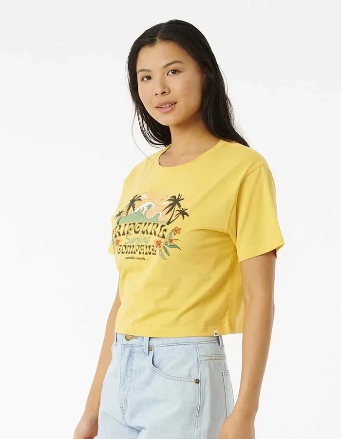 RIP CURL BRAZIALIAN SOUL CROP TEE LIGHT YELLOW 5 RIP CURL BRAZIALIAN SOUL CROP TEE LIGHT YELLOW - Image 3