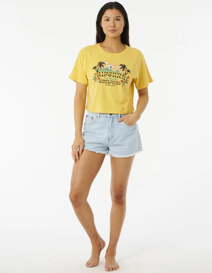 RIP CURL BRAZIALIAN SOUL CROP TEE LIGHT YELLOW 6 RIP CURL BRAZIALIAN SOUL CROP TEE LIGHT YELLOW - Image 4