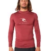 RIP CURL CORPS LONG SLEEVE UV TEE MAROON -Surfcorner Store rip curl corps lycra maniche lunghe maroon