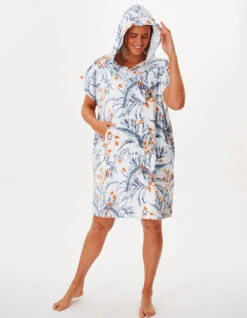 RIP CURL DIAMOND BAY HOODED TOWEL LIGHT BLUE -Surfcorner Store rip curl diamond bay poncho donna light blue