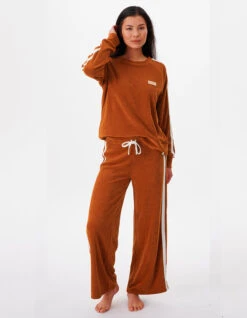 RIP CURL TERRY CREW FLEECE CINNAMON -Surfcorner Store rip curl locals felpa girocollo in spugna donna cinnamon