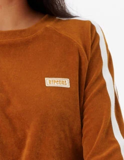 RIP CURL TERRY CREW FLEECE CINNAMON -Surfcorner Store rip curl locals felpa girocollo in spugna donna cinnamon 2