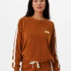 RIP CURL TERRY CREW FLEECE CINNAMON -Surfcorner Store rip curl locals felpa girocollo in spugna donna cinnamon 3