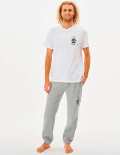 RIP CURL SEARCH LOGO TRACK PANT BLACK -Surfcorner Store rip curl pantaloni tuta search logo grey marle 1