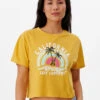 RIP CURL SUNNY PARADISE SHORT SLEEVE CROP TEE -Surfcorner Store rip curl sunny paradise crop t shirt donna