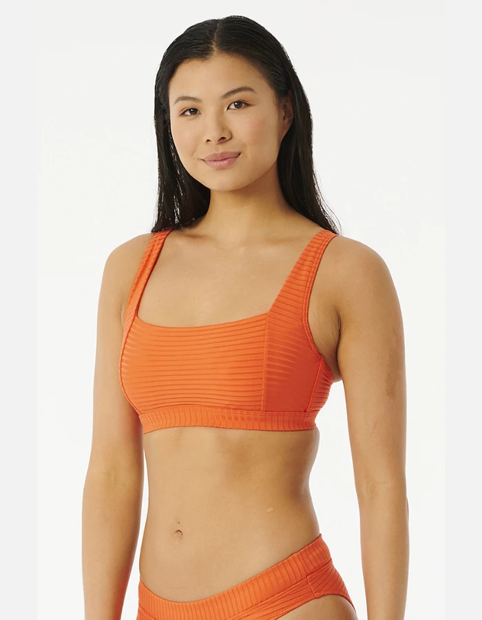 RIP CURL TOP PREMIUM SURF D CUP CROP HOT ORANGE 4 RIP CURL TOP PREMIUM SURF D CUP CROP HOT ORANGE - Image 2