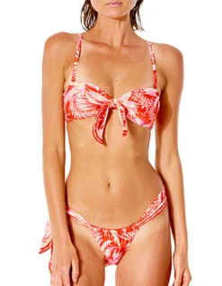 RIP CURL SUN RAYS BANDEAU BIKINI TOP RED
