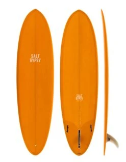 SALT GYPSY 7'4" MID TIDE PU FCSII 2+1 MUSTARD TINT