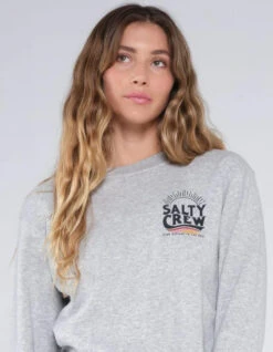 Salty Crew THE WAVE CREW CREW ATHLETIC HEATHER -Surfcorner Store salty crew the wave felpa girocollo athletic heather 3