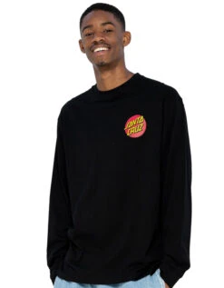 SANTA CRUZ CLASSIC DOT CHEST CREW BLACK