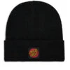 SANTA CRUZ CLASSIC LABEL DOT BEANIE BLACK -Surfcorner Store santa cruz classic label dot beanie black