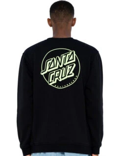 SANTA CRUZ OPUS DOT STRIPE CREW BLACK MINT -Surfcorner Store santa cruz opus dot stripe crew felpa mint black 4