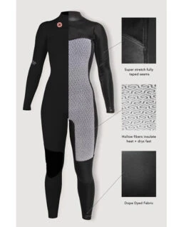 SISSTREVOLUTION SEVEN SEAS YOUTH 3/2 CHEST FULL WETSUIT BLACK -Surfcorner Store sisstrevolution seven seas youth 3 2 chest full wetsuit black