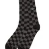 VANS CHECKERBOARD CREW SOCKS BLACK CHARCOAL -Surfcorner Store vans calzettoni checkerboard black charcoal 4
