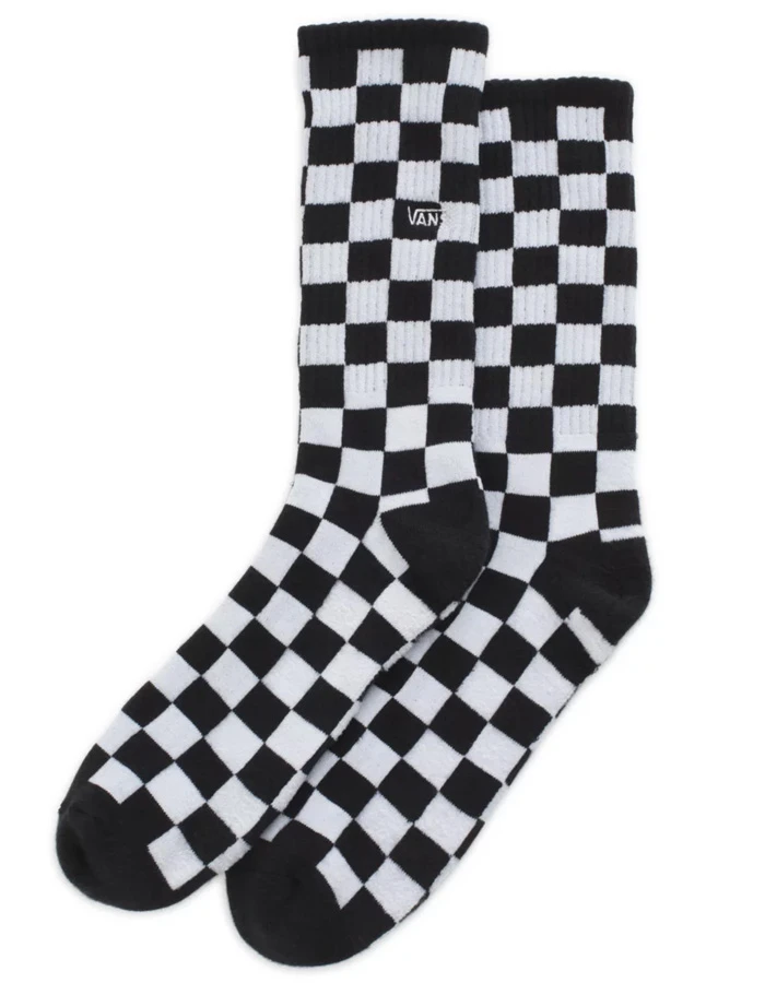 VANS CHECKERBOARD CREW II SOCKS BLACK 3 VANS CHECKERBOARD CREW II SOCKS BLACK