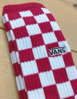 VANS CHECKERBOARD CREW II SOCKS RED -Surfcorner Store vans calzini checkerboard crew ii red
