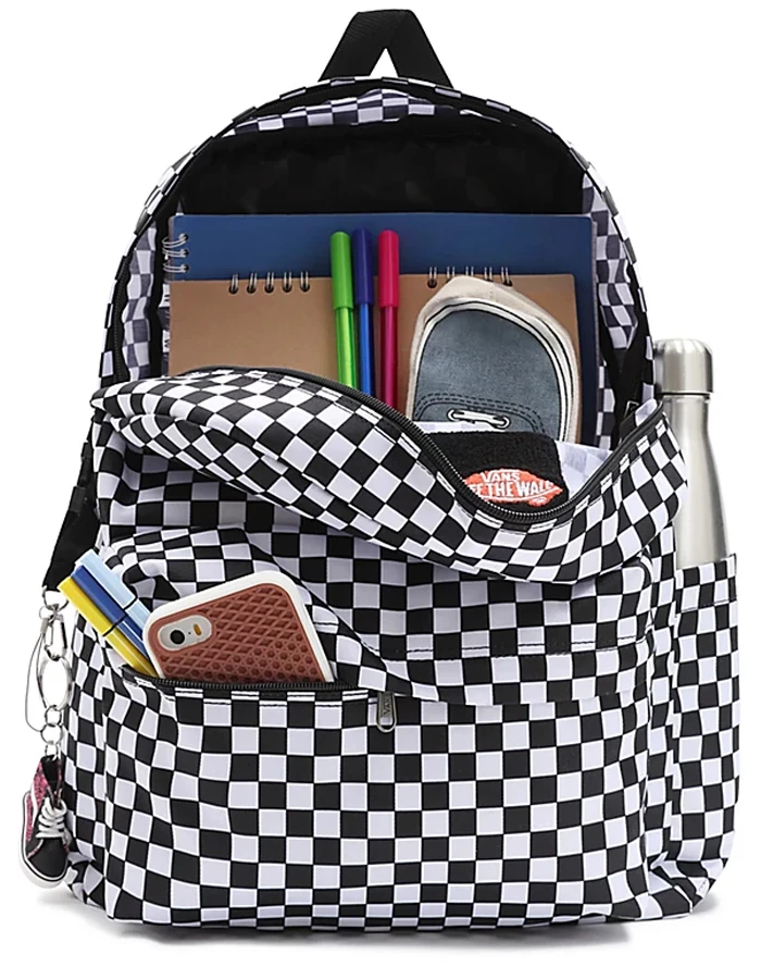 VANS OLD SKOOL CHECK BACKPACK WHITE BLACK 4 VANS OLD SKOOL CHECK BACKPACK WHITE BLACK - Image 2