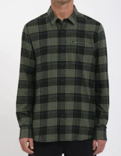 VOLCOM CADEN PLAID SHIRT BLACK -Surfcorner Store volcom camicia in flanella caden plaid shirt black 2