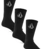VOLCOM FULL STONE SOCKS BLACK 3 PACK 2 VOLCOM FULL STONE SOCKS BLACK 3 PACK -Surfcorner Store volcom full stone calzini pacco da 3 black