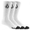 VOLCOM FULL STONE SOCKS WHITE 3 PACK -Surfcorner Store volcom full stone calzini pacco da 3 white
