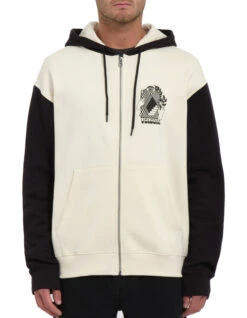 VOLCOM WATANITE ZIP HOODIE DIRTY WHITE -Surfcorner Store volcom watanite felpa zip con cappuccio