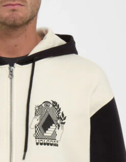 VOLCOM WATANITE ZIP HOODIE DIRTY WHITE -Surfcorner Store volcom watanite felpa zip con cappuccio 2